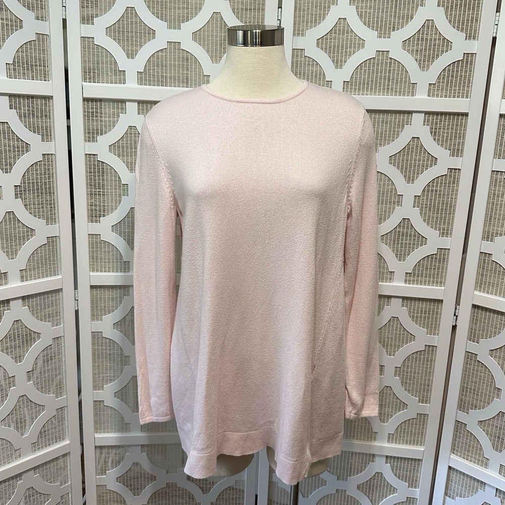 J. Jill Womens Sweater MP Pink Crewneck Pullover Knit Lightweight Preppy Tunic